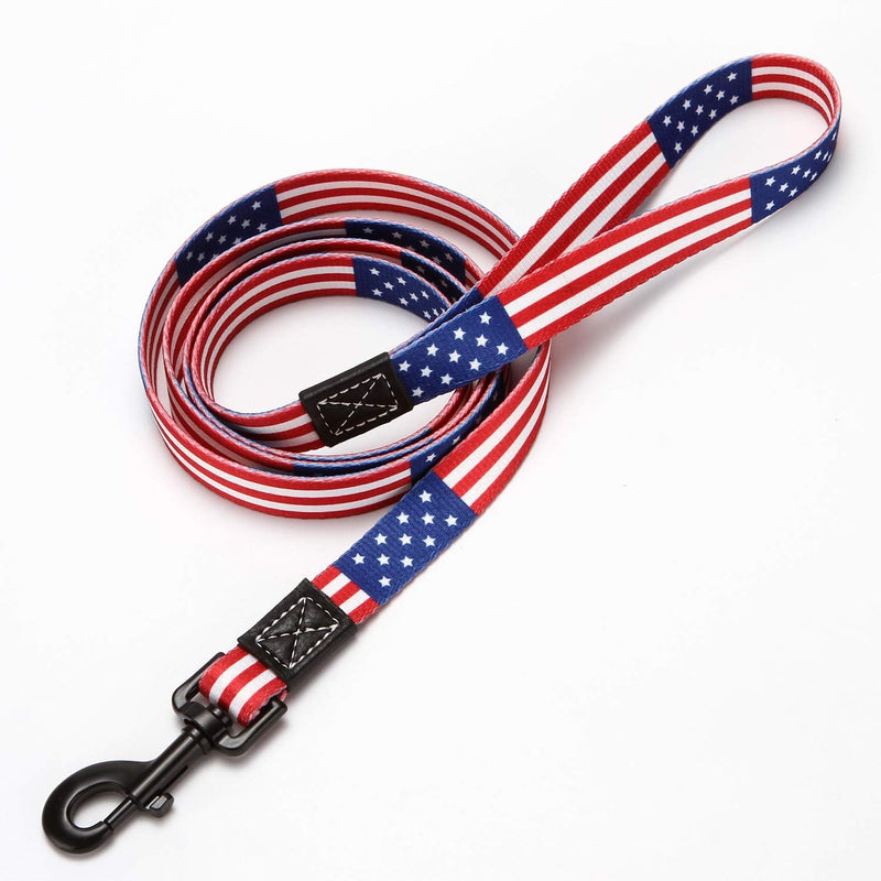 American Flag Dog Leash - Premium Nylon, Durable & Comfortable, 360° Rotating Metal Clip, Anti-Tangle Design, Ideal for Small to Medium Dogs (Leash S) Leash (Color A) Small (Pack of 1) - PawsPlanet Australia