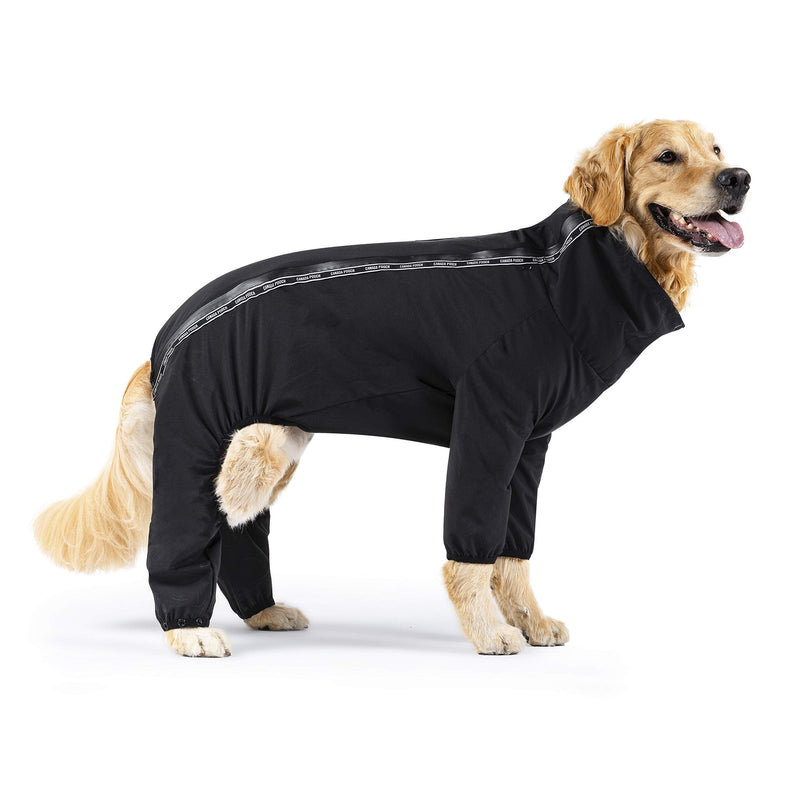 Canada Pooch Dog Slush Suit Dog Bodysuit for Rain and Snow Full Body Dog Suit Water-Resistant Dog Onesie (Black, 22 (21-23" Back Length)) 22 (21-23" back length) Black - PawsPlanet Australia