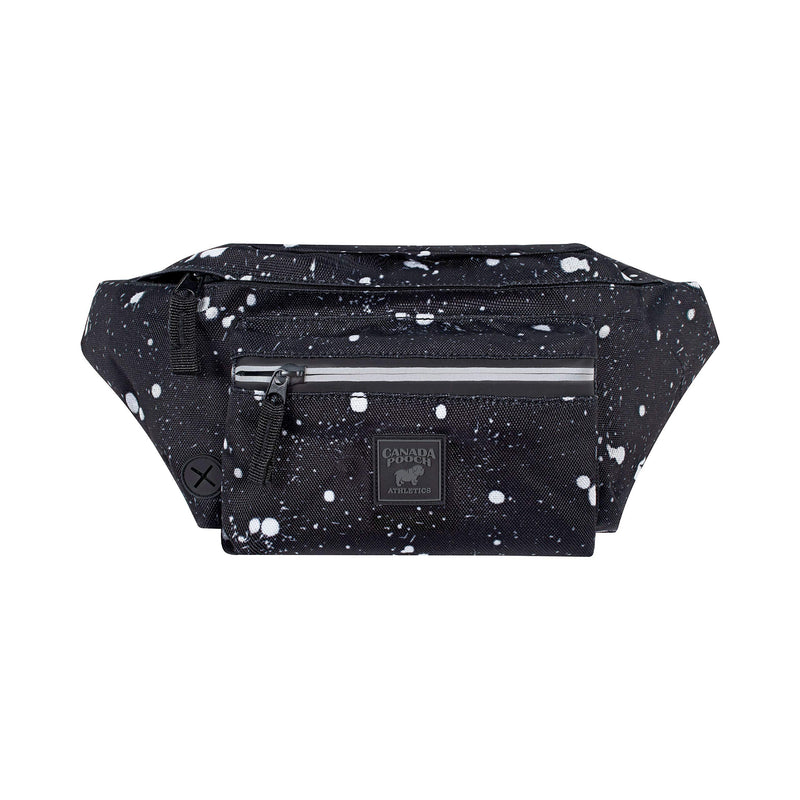Canada Pooch Everything Dog Walking Fanny Pack - Dog Fanny Pack with Dog Poop Bag Dispenser & Dog Treat Pouch, Great as Dog Training Fanny Pack, Adjustable up to 54” - Splatter Black Splatter - PawsPlanet Australia