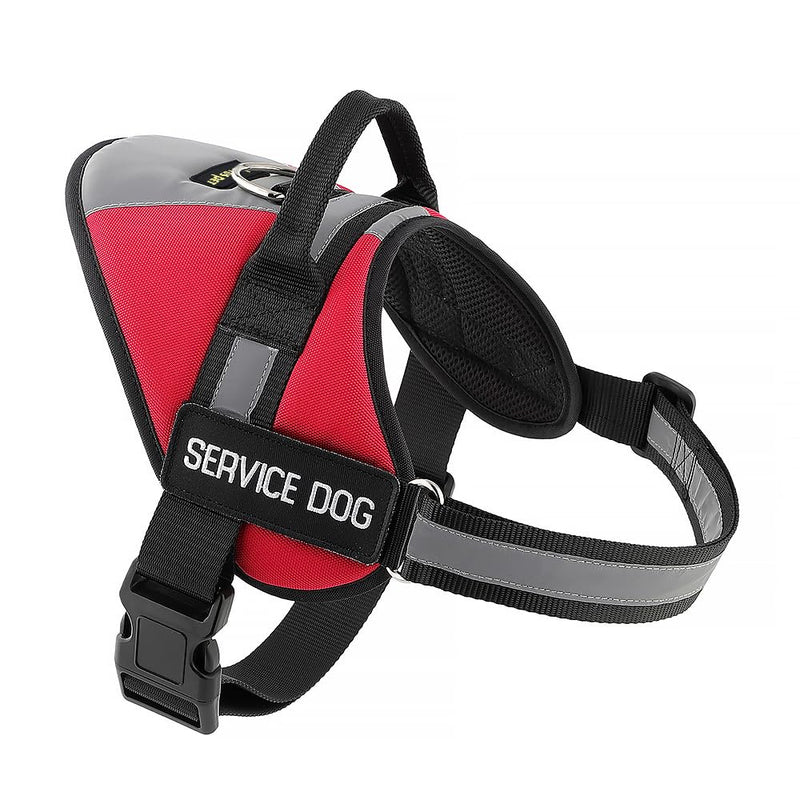 Plutus Pet Service Dog Vest, No Pull Dog Vest Harness with Easy Control Handle, Reflective Breathable Soft Padded and Adjustable, for Small Medium Large Dogs Red-Service Dog Vest XL - PawsPlanet Australia