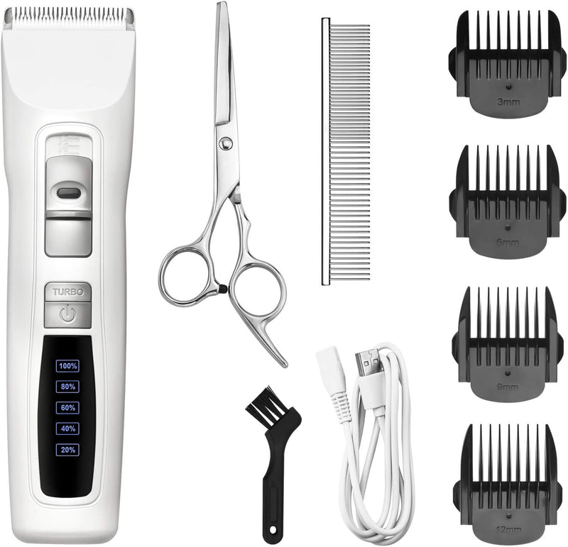 Dog Clippers Professional Dog Shaver Clippers Dog Grooming Clippers Pet Trimmers Clippers Quiet Pet Clippers Dog Grooming Kit Cordless LCD Display Low Noise Electric Dog Shaver Clippers - PawsPlanet Australia