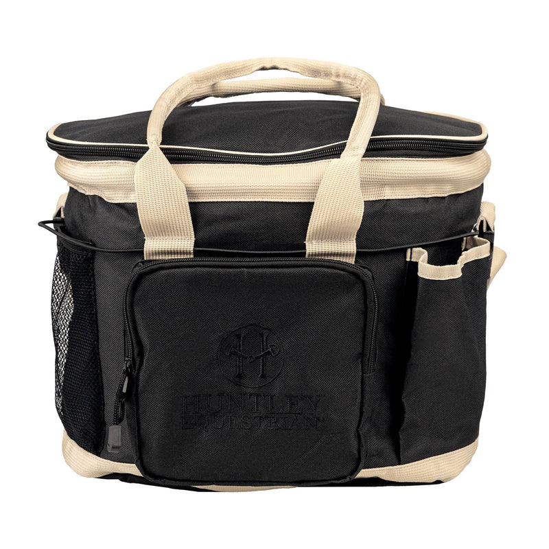 Huntley Equestrian Deluxe Grooming Bag Perfectly Designed Easy Access Multi Pocket Zipper Top Closure Double Handles Shoulder Strap Exterior Pockets One Size Black - PawsPlanet Australia
