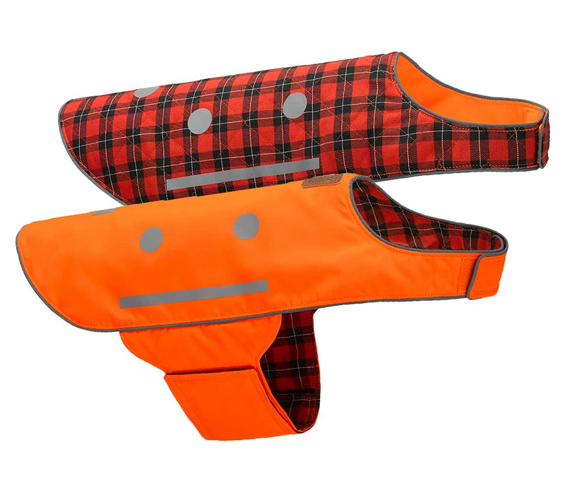 SPOT THE DOG! Reflective Dog Vest - Adjustable Safety Vest, High Visibility Fluorescent Apparel for Walking, Hiking & Camping, Hunting, Off Leash (Blaze Orange, Red Plaid, S) Small