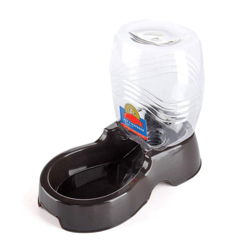 Flexzion Pet Water Dispenser Station, Beige Auto Replenish Gravity Waterer Drinking Fountain Bottle Bowl Dish Portable Stand for Small Dog Cat Animal 3/8 Gallon (1.5 liter) Black - PawsPlanet Australia