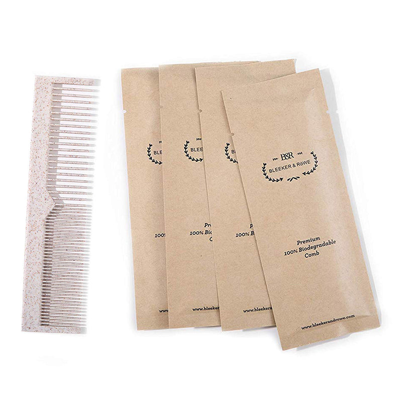 Bleeker and Rowe 100% Biodegradable Combs - Individually wrapped - Environmentally Eco Friendly Bulk Pocket Pet Dog Grooming Hair Lice Combs - Perfect for Macrame (Pack of 15) 1 Count (Pack of 15)