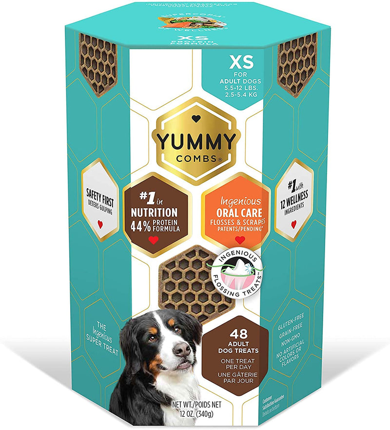 Yummy Combs Dog Dental Treat - Extra Small - Protein Formula - 12oz Carton 12 oz Carton - PawsPlanet Australia