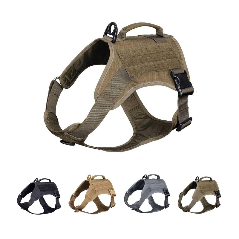 EXCELLENT ELITE SPANKER Tactical Dog Harness Vest with Handle Military Dog Harness Adjustable Training Harness No Pull Dog Harness for Small Medium Large Dogs(Ranger Green-M) M (Chest:27.5''-35.4'') Ranger Green - PawsPlanet Australia