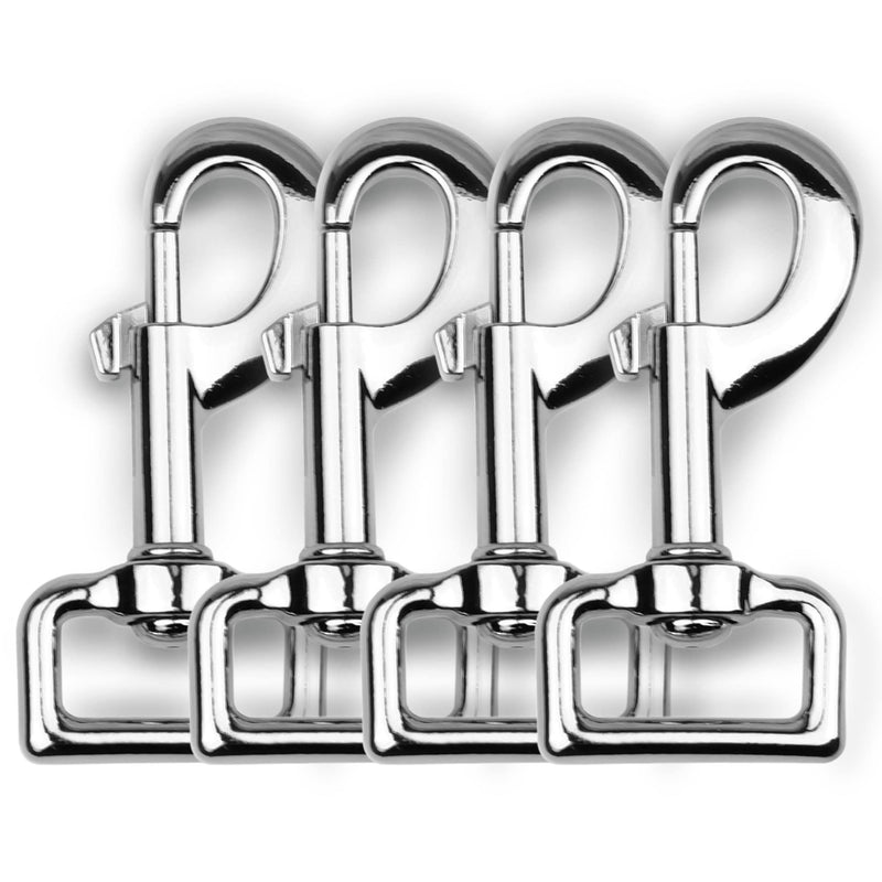 Garwor 1 Inch Heavy Duty Chrome Swivel Snap Hooks Trigger Snaps Dog Leash Hook Key Chain for Linking Pet Leash & Collar, Pet Harness, Purse Straps-4 Pcs 1”-L-4 Pcs Silver - PawsPlanet Australia