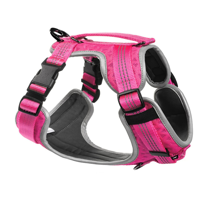 Embark Sports Dog Harness - Medium Dog No Pull with Light, Breathable Design - Pink Vest with Handle for Control, Easy On/Off, Size Adjustable - PawsPlanet Australia
