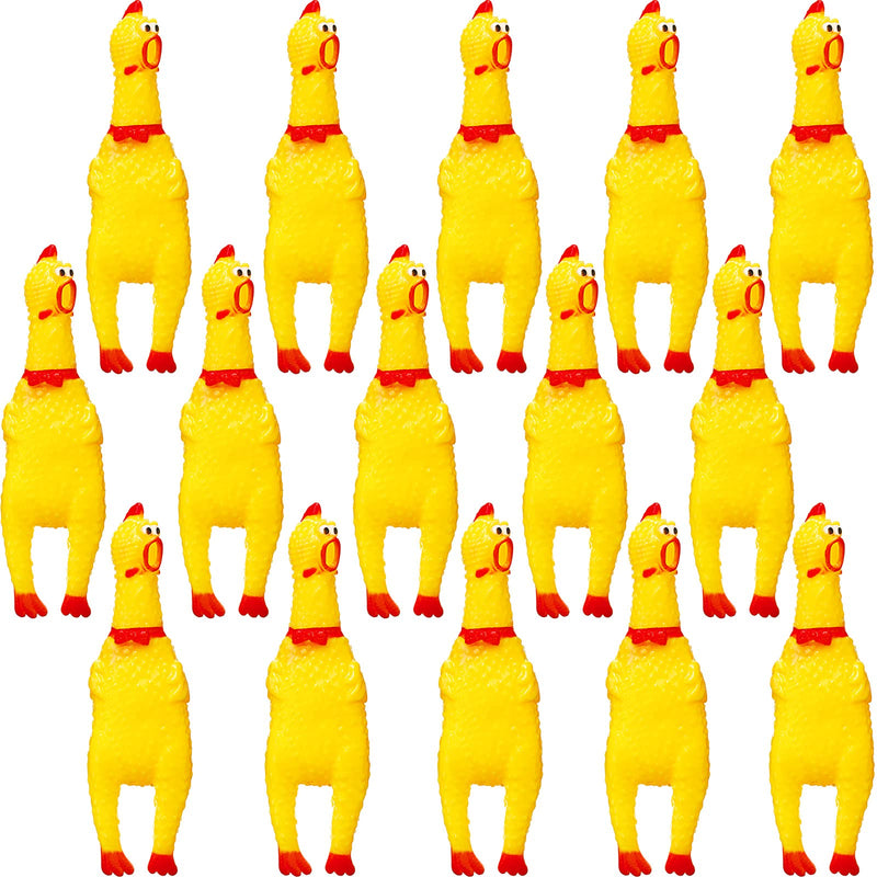 15 Packs Rubber Chicken Screaming Chicken Squeeze Novelty Squeaky Noise Shrilling Shrieking Squawking Chicken Noisemaker Novelty Gadget for Dogs Pets, 6.3 Inch - PawsPlanet Australia