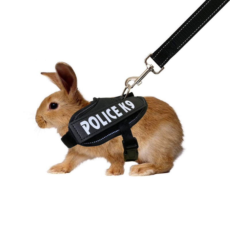 Vehomy Rabbit Harness with Leash for Bunny Rabbits Cats Small Animals (Black) Black rabbit harness - PawsPlanet Australia