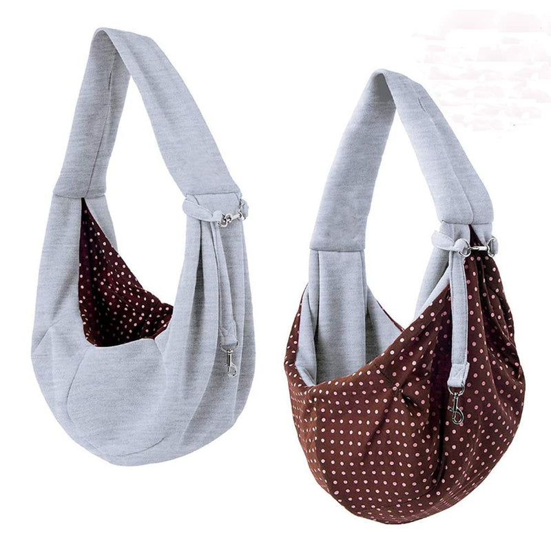 Tumenque Dog Cat Sling Carrier-Hands Free Reversible Pet Papoose Bag Soft Breathable Cotton Pouch and Tote Outdoor Travel Bag Carrying Puppy/Small Dogs/Cats with a Colorful Dog Rope Ball Gray - PawsPlanet Australia