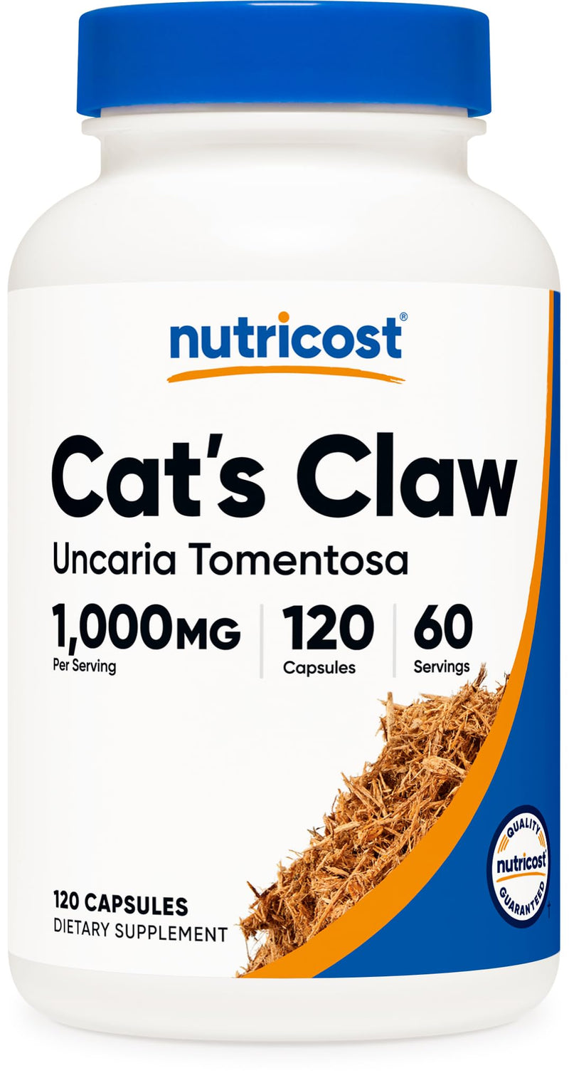 Nutricost Cat's Claw 1000mg, 120 Capsules - Vegetarian Caps, Non-GMO and Gluten Free, 60 Servings - PawsPlanet Australia