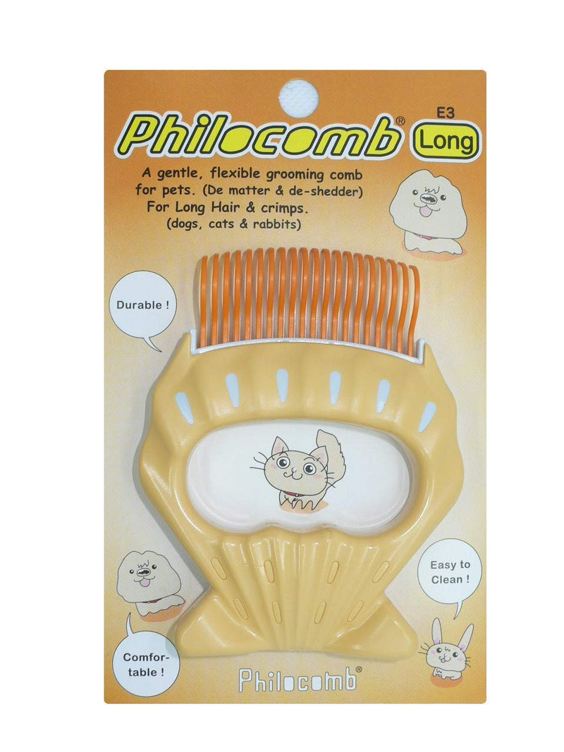 ATOLIB Philocomb E3 Long (in English Package) a Gentle, Flexible, Grooming Comb for Pets with Long Hair. - PawsPlanet Australia