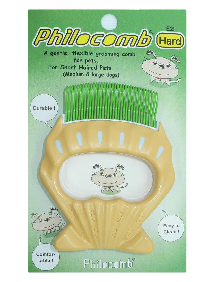 Philocomb E2 Hard (in English package), a gentle, flexible grooming comb for dog.., - PawsPlanet Australia