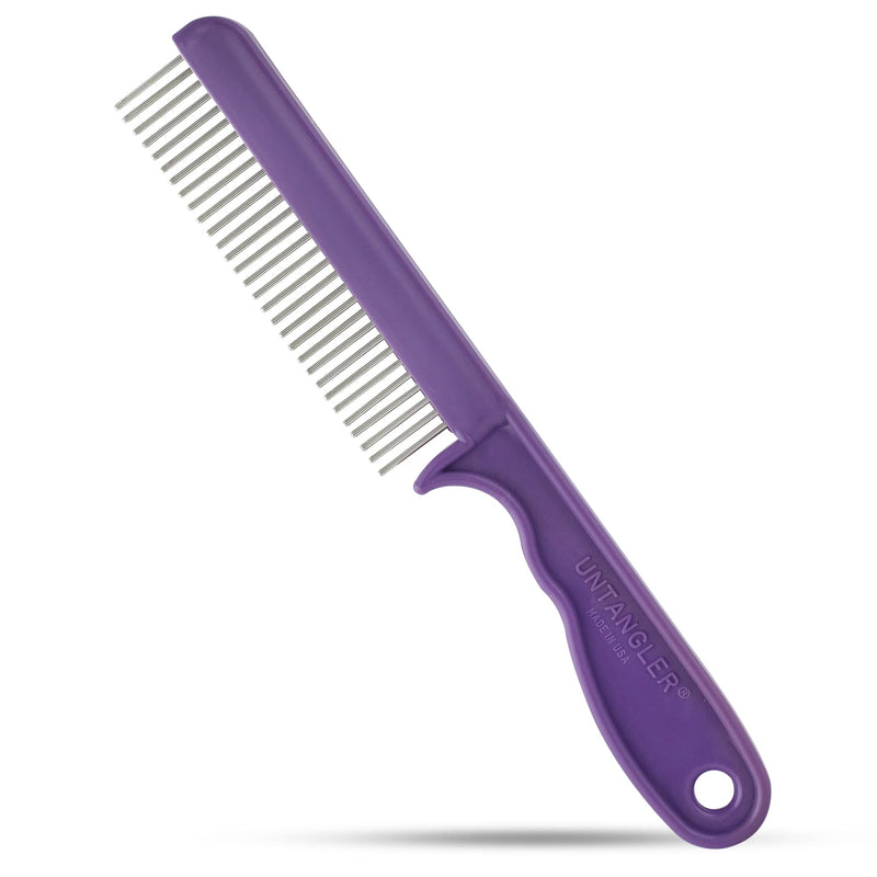 Super-Groom Combs with Smooth Rotating Teeth for Painless Mat Removal (Royal Purple, 30 Fine-Spaced teeth) Royal Purple - PawsPlanet Australia