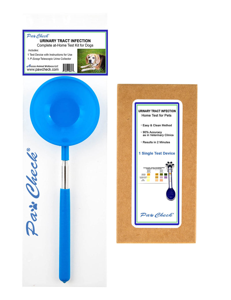 PawCheck UTI Test Kit for Dogs, Including an Urinalysis Test Strip and a Reusable P-Scoop Telescopic Urine Collector - PawsPlanet Australia
