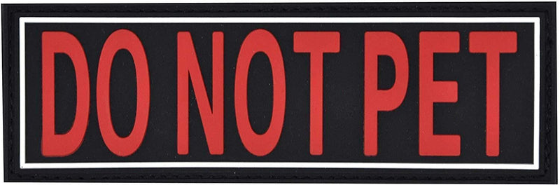 Dogline Do Not Pet Patches for Harness and Vest Removable 3D Rubber Patches with Hook Backing for Small Medium or Large Working Dogs 2" x 6" - One Patch - PawsPlanet Australia