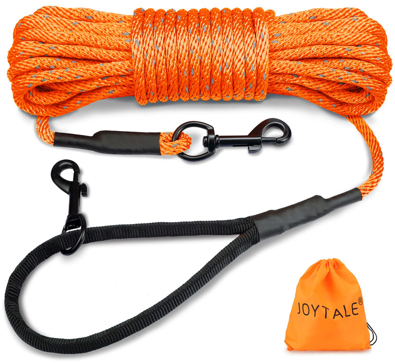 Joytale Long Dog Training Leash, 30FT Tie Out Rope Check Cord with Padded Handle, Reflective Recall Lead for Puppy and Small Dogs, Orange 30 ft(Pack of 1) - PawsPlanet Australia