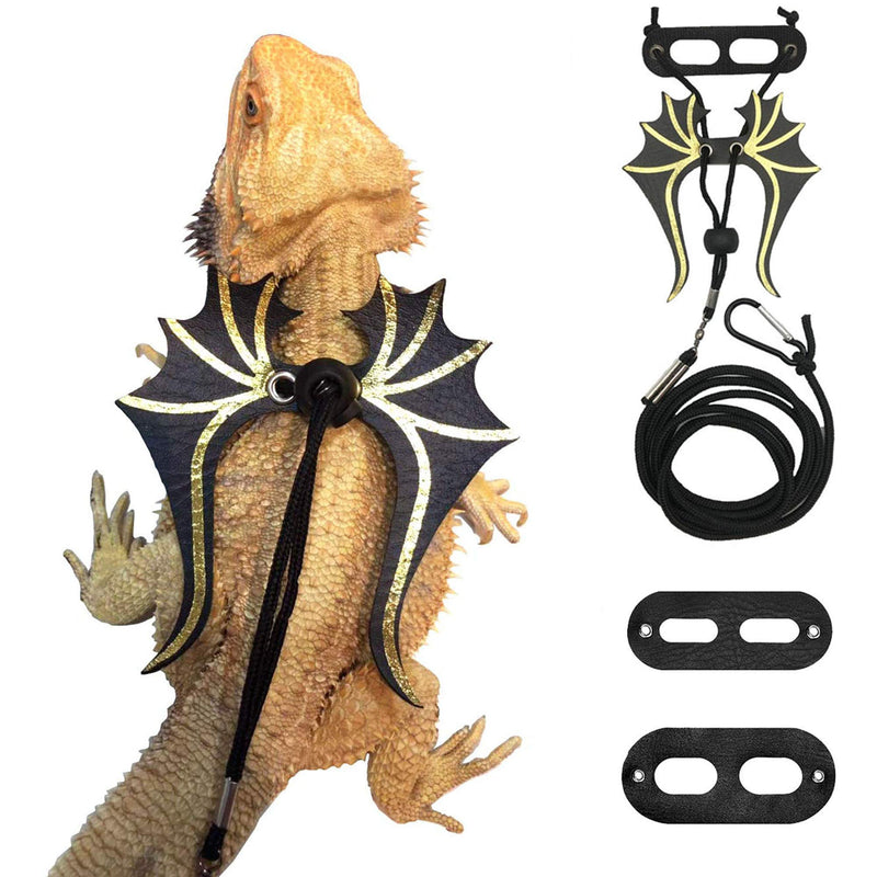ADOGGYGO Bearded Dragon Lizard Leash Harness - 3 Size Pack Dinosaur Wing Lizard Harness Leash for Bearded Dragon Lizard Reptiles - PawsPlanet Australia