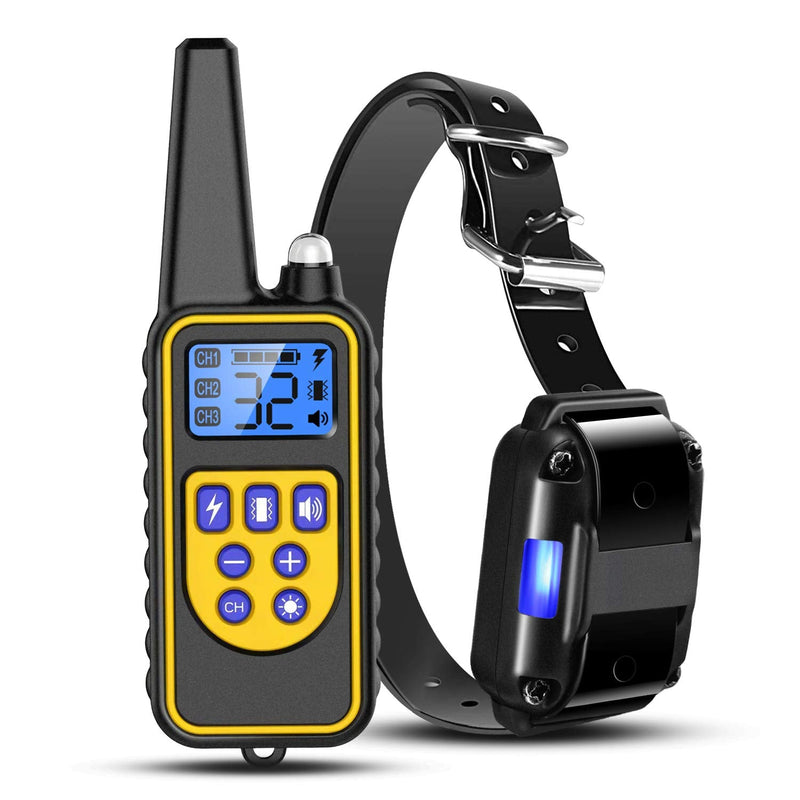 iMounTEK Shock Collar for Dogs, Bark Collar with Remote, Dog Training Collar w/3 Modes, Up to 2600Ft Remote Range, 0~99 Shock Levels, 3 Channels, for Small Medium Large Dog (Collar with Remote) - PawsPlanet Australia