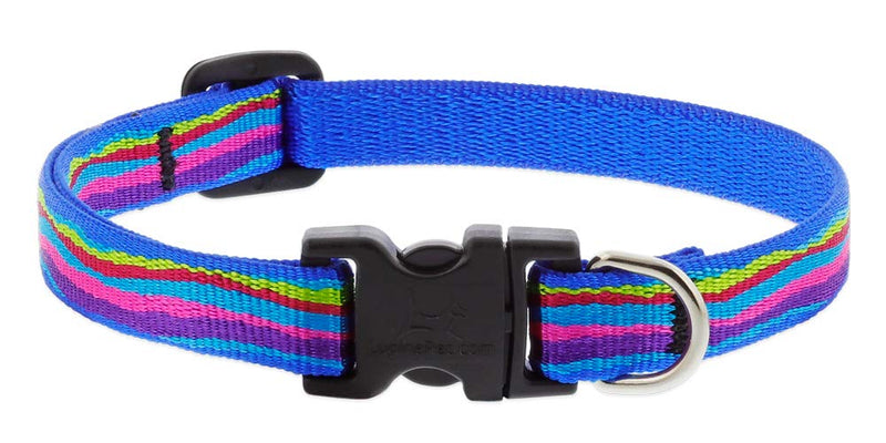 Small Dog Collar by Lupine 1/2" Wide Ripple Creek Design adjusts from 10" to 16" - PawsPlanet Australia