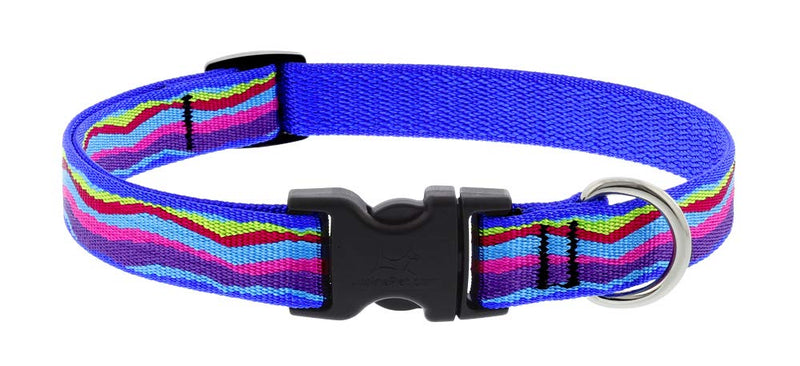 Small Dog Collar by Lupine 3/4" Wide Ripple Creek Design adjusts from 9" to 14" - PawsPlanet Australia
