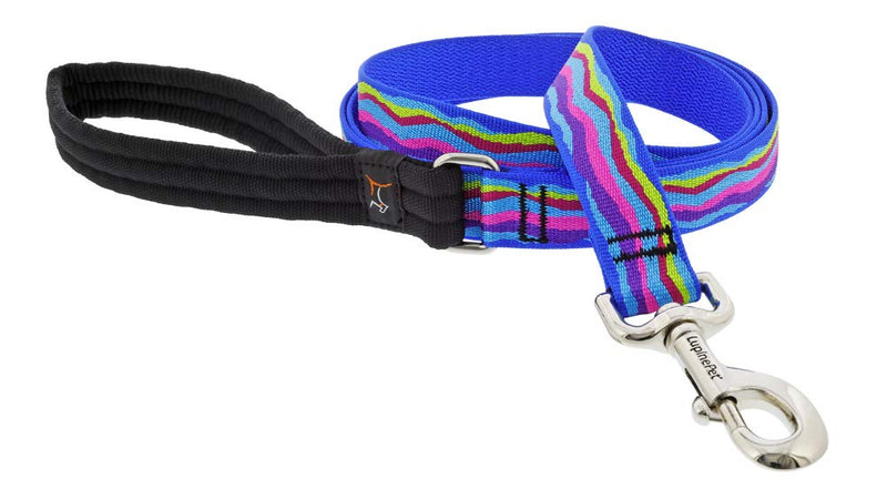 Dog Leash by Lupine 1" Wide Ripple Creek Design 6-Foot Long with Padded Handle - PawsPlanet Australia