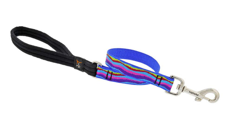 Traffic Leash by Lupine 3/4" Wide Ripple Creek Design 2-Foot Long with Padded Handle - PawsPlanet Australia