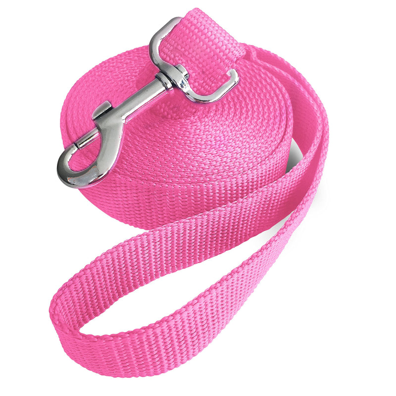 Jeckpat 10ft Black Dog Leashes Long Line Training Dog Leash,for Large,Medium and Small Dogs,Long Dog Lead,for Training,Backyard,Camping,or Play,Great for Parks and Fetch Pink - PawsPlanet Australia
