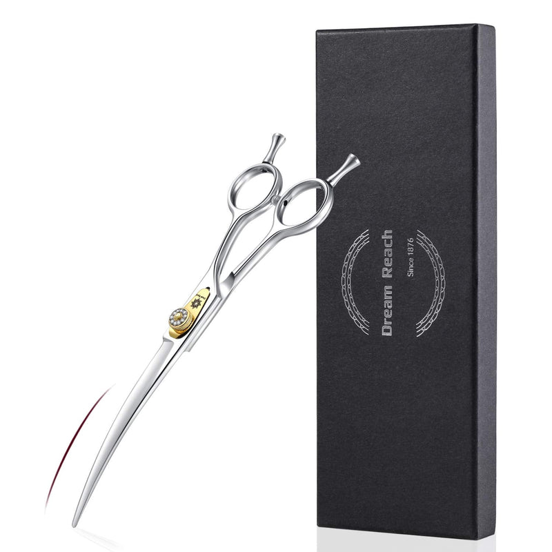 Dream Reach Professional Dog Grooming Straight, Curved, Thinning/Blending/Chunking Scissors Kit, JP-440C Stainless Steel Pet Cat Hair Cutting/Trimming Shears (7 inch-Curved Scissors) A-Curved Scissor - PawsPlanet Australia