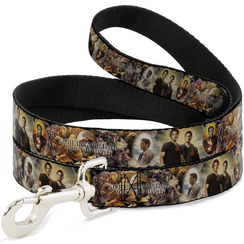Supernatural Pet Leash, Dog Leash, Supernatural Character Saintly Icons Skull Roses, 6 Feet Long 1.5 Inch Wide 6 Feet Long - 1.5" Wide