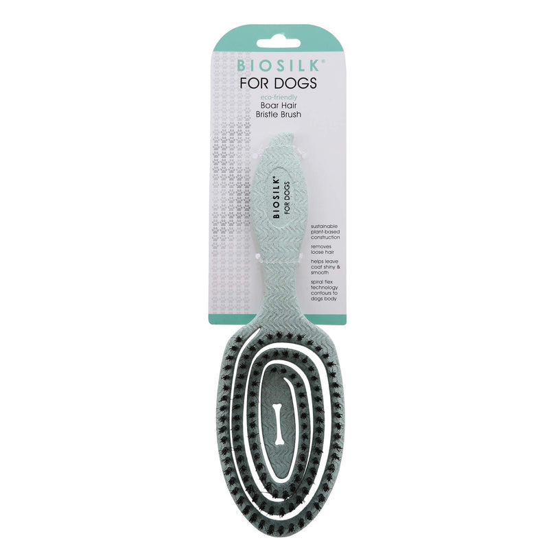 BioSilk for Dogs Eco-Friendly Boar Hair Bristle Brush in Mint Green | Easy to Hold Ergonomic Handle Dog Brush for Shedding | Best Pet Brush for Dog Grooming Blue 1 Count - PawsPlanet Australia
