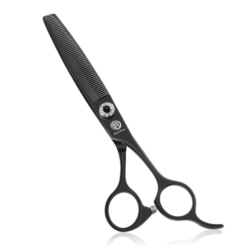 Purple Dragon 6.5" 55 Tooth Professional Pet Grooming Scissors - Dog Thinning/Blending Shears - Animal Hair Trimmer for Pet Groomer B-black - PawsPlanet Australia