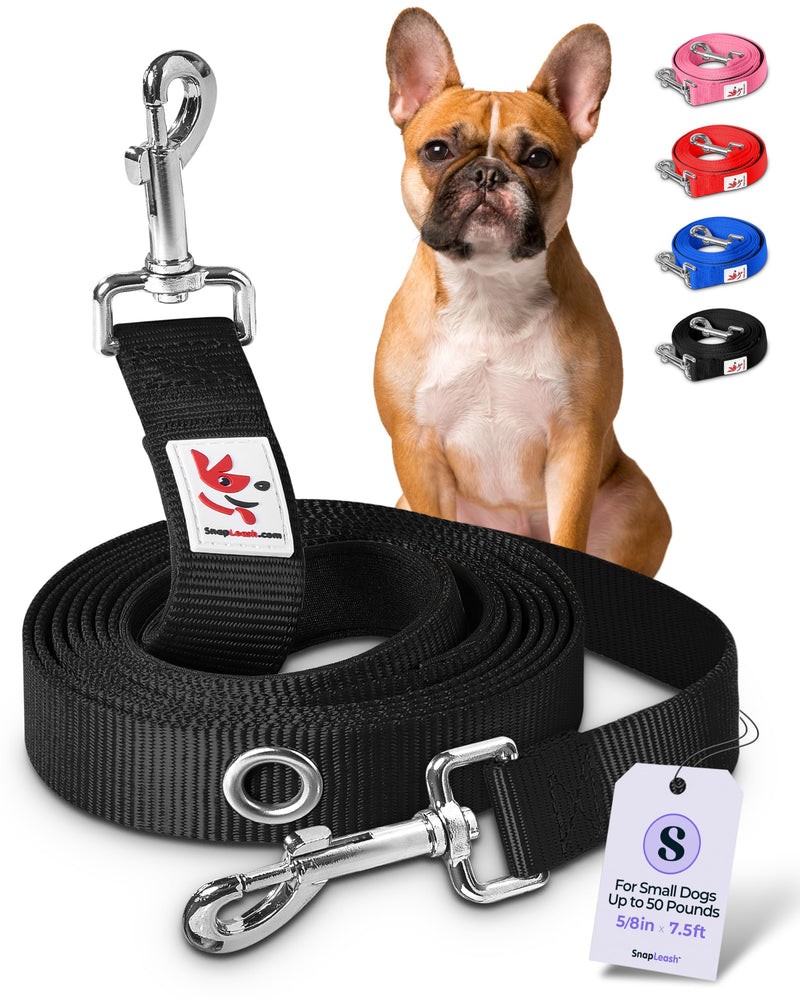 Hands-Free Dog Leash Training Running Snapleash, Waist & Shoulder Lead for Walking, Traffic Lead, Dual Pet Leash Adjustable for Large, Medium and Small Dog Breeds (Black, Small (5/8in x 7.5ft)) BLACK SMALL (5/8in x 7.5ft) - PawsPlanet Australia