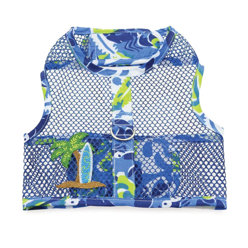 Cool Mesh Dog Harness - Dog Vest for Pets, Simple Step in and Go Design, Harness for Dogs with Leash, Surfboard Blue & Green, Small by Doggie Design Surfboard Blue and Green - PawsPlanet Australia