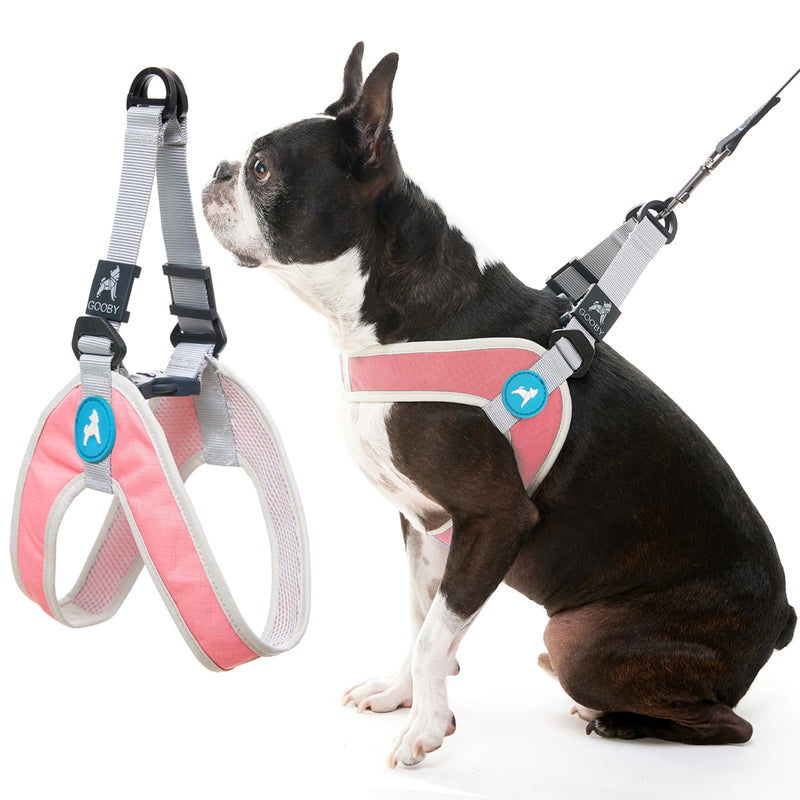 Gooby Simple Step in III Harness - Pink, Large - Small Dog Harness with Scratch Resistant Outer Vest - Soft Inner Mesh Harness for Small, Medium Dogs Large chest (18.5?23.75") - PawsPlanet Australia