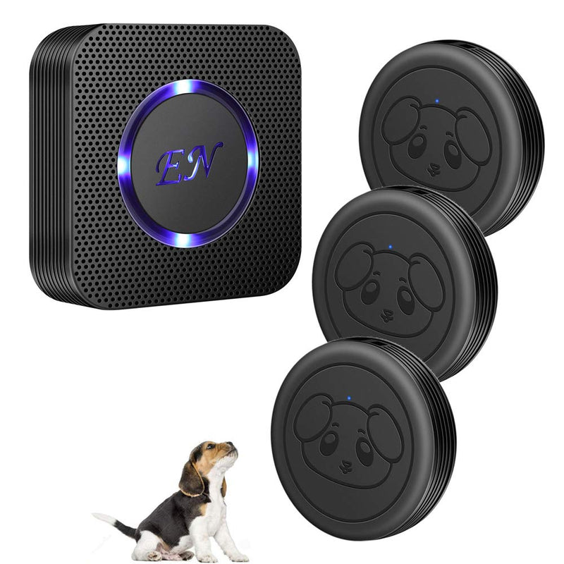 EverNary Dog Door Bell Wireless Doggie Doorbells for Potty Training with Warterproof Touch Button Dog Bells Included 1 Receiver and 3 Transmitters Black - PawsPlanet Australia