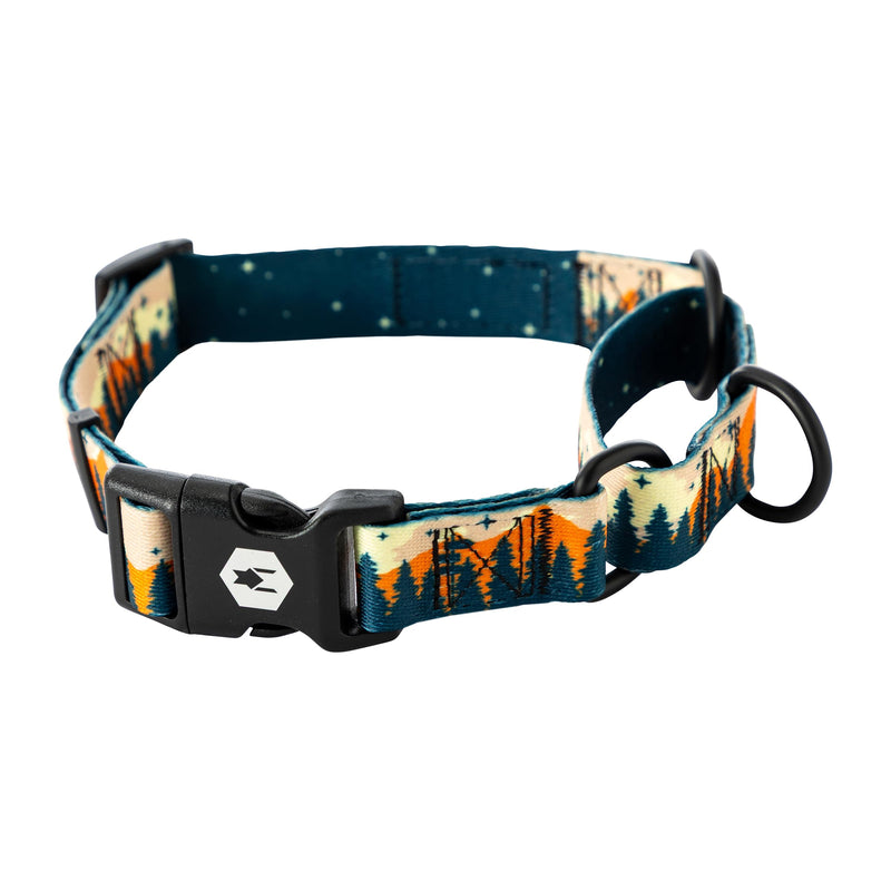 Wolfgang Heavy Duty Martingale Dog Collar with Quick Release Nylon Buckle for Walking & Training, Overland Print, Large Large (1 Inch x 18-22 Inch) - PawsPlanet Australia