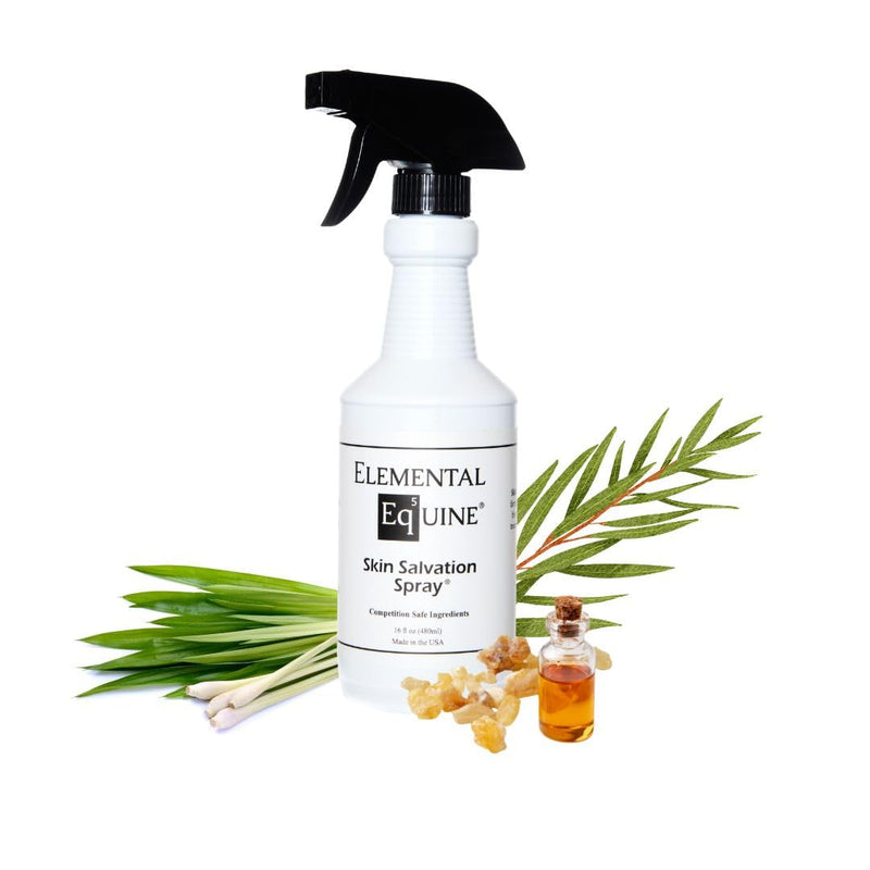 Elemental Equine Skin Salvation Spray 16oz for Horses - Helps with Mane and Tail Rubbing and Scurf, Hives, Daily Maintenance to Support a Healthy Hair Coat After Treatment of Skin Conditions. - PawsPlanet Australia