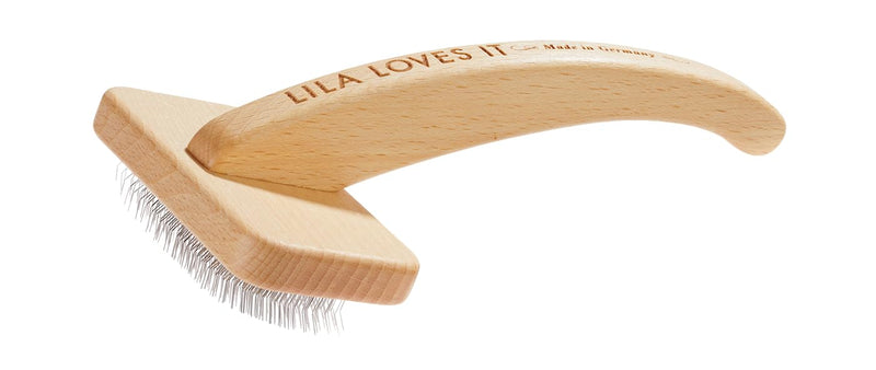 Undercoat brush for dogs - with rounded metal tines, vegan, with beech wood from sustainable forestry, SLICKER BRUSH SMALL by LILA LOVES IT - PawsPlanet Australia