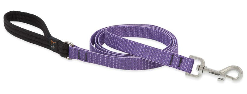 Dog Leash by Lupine ECO Collection 3/4" Wide Lilac 4-Foot Long with Padded Handle - PawsPlanet Australia
