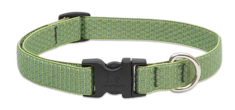 Large Dog Collar by Lupine ECO Collection 3/4" Wide Moss adjusts from 15" to 25" - PawsPlanet Australia
