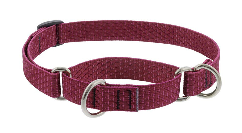 Martingale Dog Collar by Lupine ECO Collection 3/4" Wide Berry adjusts 14" to 20" - PawsPlanet Australia