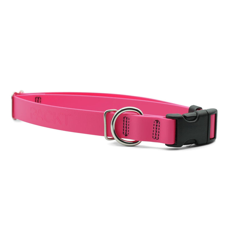 PACKT - Endeavor X3 Waterproof Dog Collar | Made in USA, Odor Proof, 100% Waterproof | Leather-Like Biothane Dog Collar |Rust-proof Stainless Steel Hardware | 2-Year Chew-Warranty | Watermelon-Medium M: [1" x 14"-19"] - PawsPlanet Australia