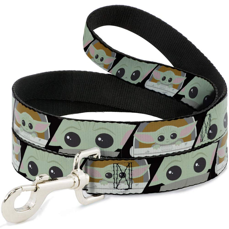 Star Wars Pet Leash, Dog Leash, Star Wars The Child Chibi Face Blocks Black, 6 Feet Long 1.5 Inch Wide 6 Feet Long - 1.5" Wide