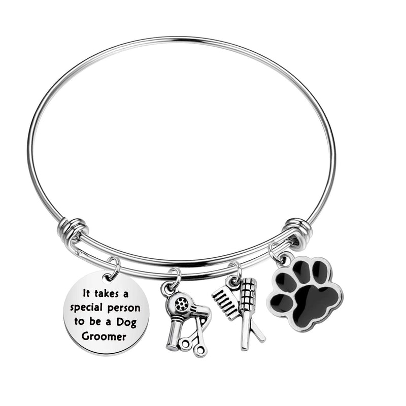 FOTAP Dog Groomer Gift Pet Groomer Gift Pet Groomer Bracelet Paw Print Charm Bracelet Dog Stylist Bangle Gift for pet Groomer dog Groomer bracelet - PawsPlanet Australia