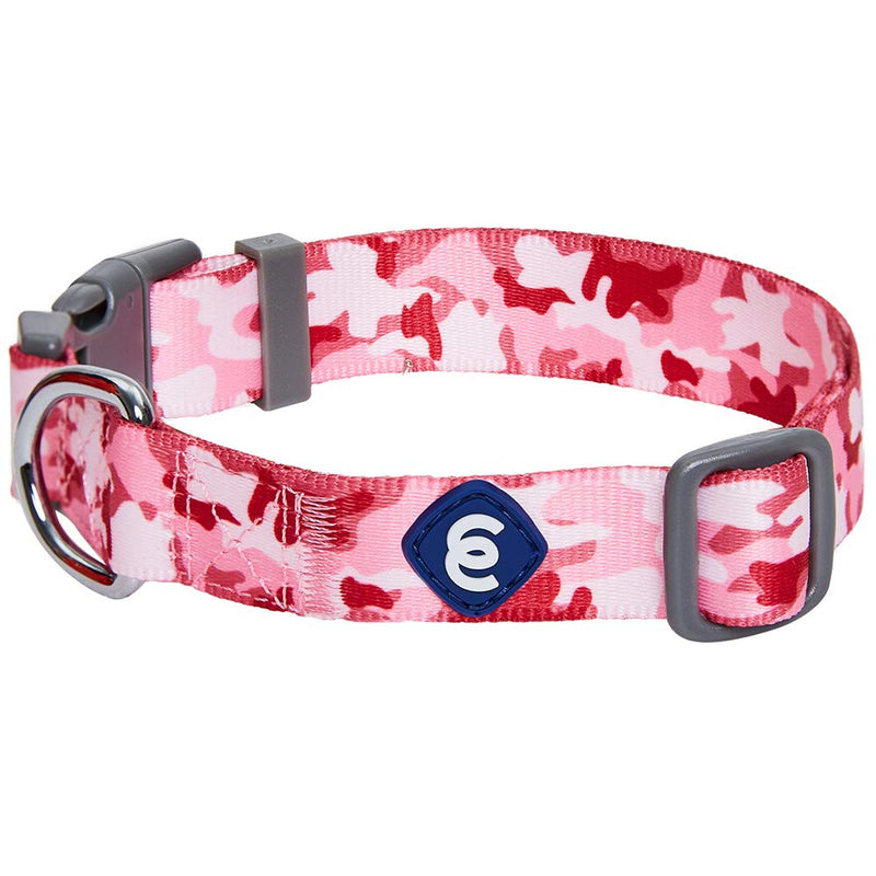 Blueberry Pet Essentials Pink Camo Print Camouflage Adjustable Dog Collar, Small, Neck 12"-16"