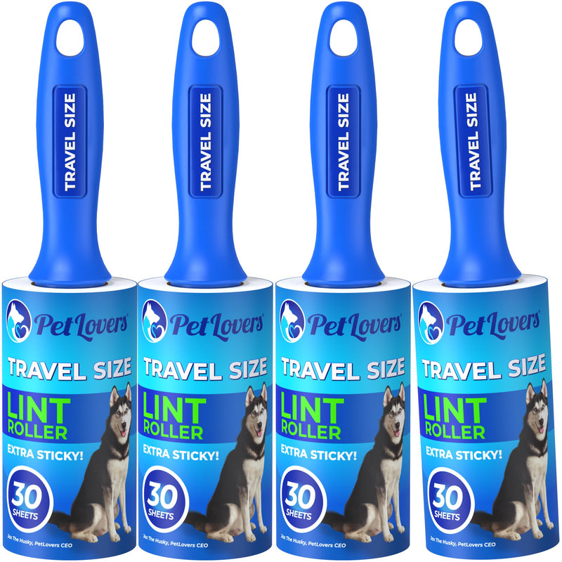 PetLovers Mini Lint Rollers for Travel 4 Pack - Small Sized Lint Removers for Easy Portability, Great for Pet Hair and Debri Pickup 4 Pack Mini - PawsPlanet Australia