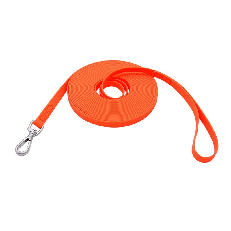 Waterproof Dog Training Leash 50FT 30FT 15FT 10FT 5FT Heavy Duty Recall Long Lead for Large Medium Small Dogs (15FT, Orange) - PawsPlanet Australia